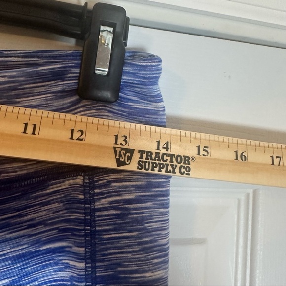 J Crew Factory AZ162 Space Dye Cropped Leggings Womens Medium Blue with Pockets - Picture 10 of 11